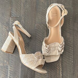 A New Day Women's Beige Textured Heels